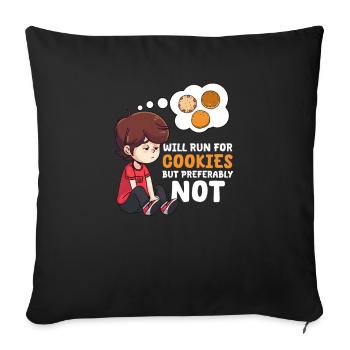 Cookie Lover courra pour les cookies mais de préférence N - Housse de coussin décorative 45 x 45 cm - noir - Devant