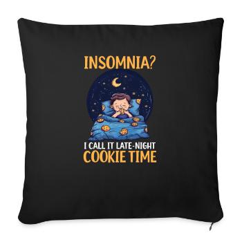 Cookie Lover Insomnia? Late-Night Cookie Time - Sofa pillowcase 17,3'' x 17,3'' (45 x 45 cm) - black - Front