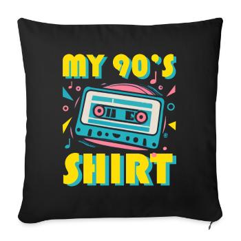 T shirt année 90 s - Housse de coussin décorative 45 x 45 cm - noir - Devant