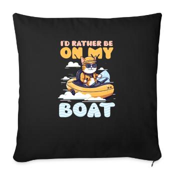 Bootfahren Lieber auf meinem Boot - Sofakissenbezug 45 x 45 cm - Schwarz - Vorne