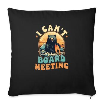 Surfer Have Meeting - Sofa pillowcase 17,3'' x 17,3'' (45 x 45 cm) - black - Front