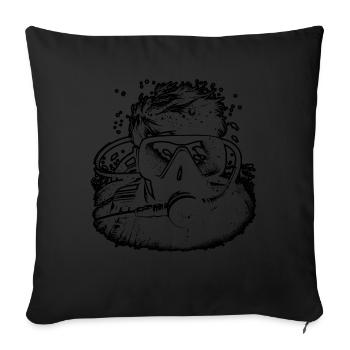Taucher Scuba Taucher Scuba Diver Plongée Libre - Housse de coussin décorative 45 x 45 cm - noir - Devant