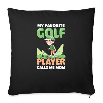 Golfen Mama Lieblingsspieler ruft Mama an - Sofakissenbezug 45 x 45 cm - Schwarz - Vorne