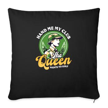 Golfen Mama Hand Meine Club-Königin Will Golf - Sofakissenbezug 45 x 45 cm - Schwarz - Vorne