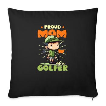 Golfen Mama Stolze Mutter des Golfers - Sofakissenbezug 45 x 45 cm - Schwarz - Vorne