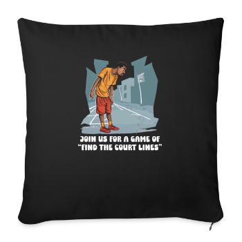 Street Basketball Join Game Find Court Lines - Sofa pillowcase 17,3'' x 17,3'' (45 x 45 cm) - black - Front