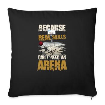 Street Basketball Real Skills Don't Need Arena - Sofa pillowcase 17,3'' x 17,3'' (45 x 45 cm) - black - Front