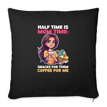 Volleyball Mom Snacks for Them, Coffee for Me - Sofa pillowcase 17,3'' x 17,3'' (45 x 45 cm) - black - Front
