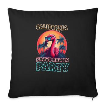 California Lover California Knows How Party - Sofa pillowcase 17,3'' x 17,3'' (45 x 45 cm) - black - Front