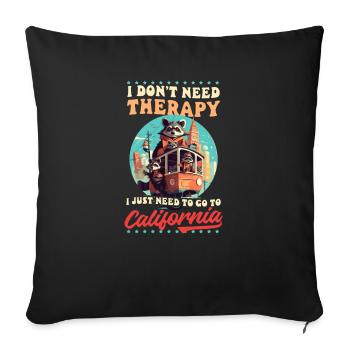 California Lover No Therapy Just California - Sofa pillowcase 17,3'' x 17,3'' (45 x 45 cm) - black - Front