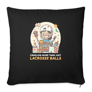 Une maman de crosse berce plus qu’une simple balle de crosse - Housse de coussin décorative 45 x 45 cm - noir - Devant