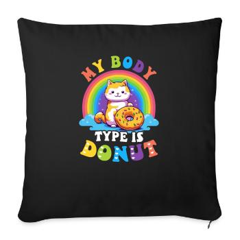 Donut Body Type Donut - Sofa pillowcase 17,3'' x 17,3'' (45 x 45 cm) - black - Front