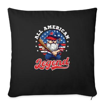 4th Of July Baseball All American Legend - Sofa pillowcase 17,3'' x 17,3'' (45 x 45 cm) - black - Front