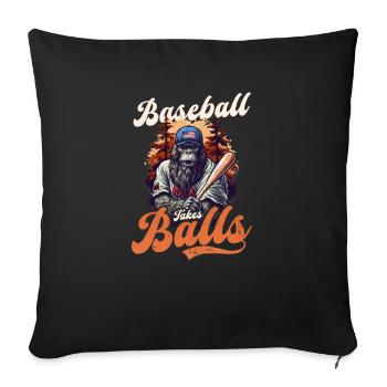 4. Juli Baseball Baseball nimmt Bälle - Sofakissenbezug 45 x 45 cm - Schwarz - Vorne