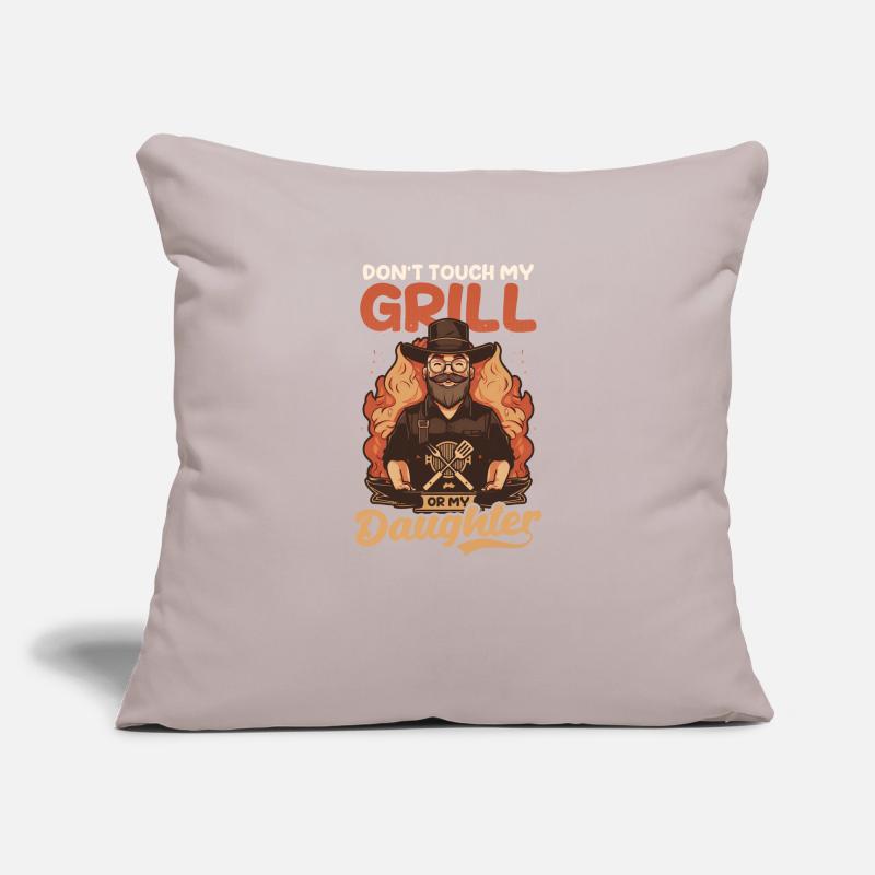 Vatertags-BBQ Berühren Sie nicht meinen Grill oder meine Tochter Sofakissenbezug 45 x 45 cm