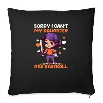 Baseball Papa Ne Peut Pas Fille De Baseball Avoir Baseball - Housse de coussin décorative 45 x 45 cm - noir - Devant