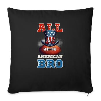 4 Juillet Football All American Bro - Housse de coussin décorative 45 x 45 cm - noir - Devant
