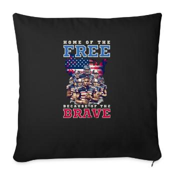 4 Juillet Football Maison De Libre Parce Que Courageux - Housse de coussin décorative 45 x 45 cm - noir - Devant