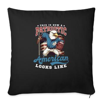 4. Juli Baseball Patriotischer Amerikaner sieht aus wie - Sofakissenbezug 45 x 45 cm - Schwarz - Vorne