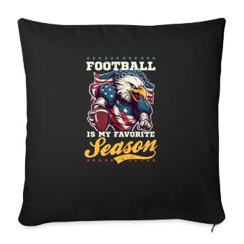 Le 4 juillet, le football est ma saison - Housse de coussin décorative 45 x 45 cm - noir - Devant