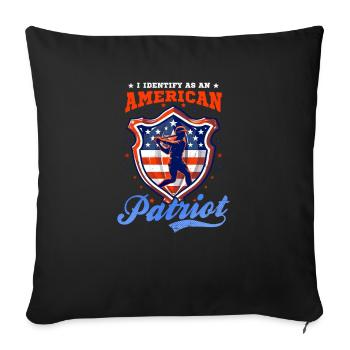 4. Juli Baseball identifiziert sich als amerikanischer Patriot - Sofakissenbezug 45 x 45 cm - Schwarz - Vorne