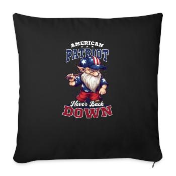 4. Juli Baseball American Patriot macht Rückzieher - Sofakissenbezug 45 x 45 cm - Schwarz - Vorne