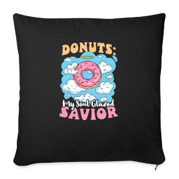 Donut Lover Donuts : Le Sauveur glacé de mon âme - Housse de coussin décorative 45 x 45 cm - noir - Devant