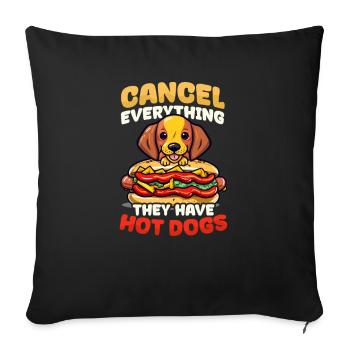 Hot Dog Annulez tout ce qu’ils ont Hot Dogs - Housse de coussin décorative 45 x 45 cm - noir - Devant