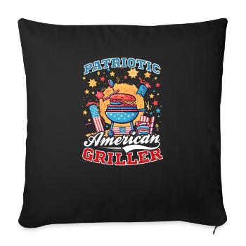 4th Of July BBQ Patriotic American Griller - Sofa pillowcase 17,3'' x 17,3'' (45 x 45 cm) - black - Front