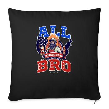 4th Of July BBQ All American Bro - Sofa pillowcase 17,3'' x 17,3'' (45 x 45 cm) - black - Front