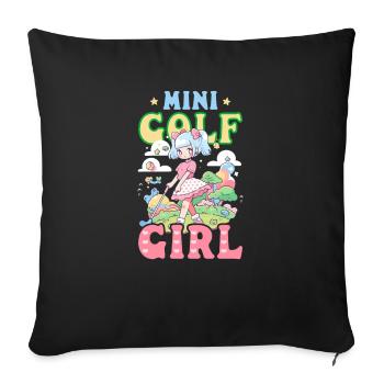 Golf-Mädchen - Sofakissenbezug 45 x 45 cm - Schwarz - Vorne