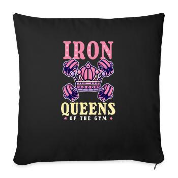 Bodybuilderin Iron Queen des Fitnessstudios - Sofakissenbezug 45 x 45 cm - Schwarz - Vorne