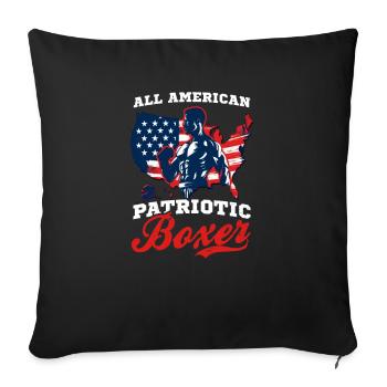 Boxing All American Patriotic Boxer - Sofa pillowcase 17,3'' x 17,3'' (45 x 45 cm) - black - Front