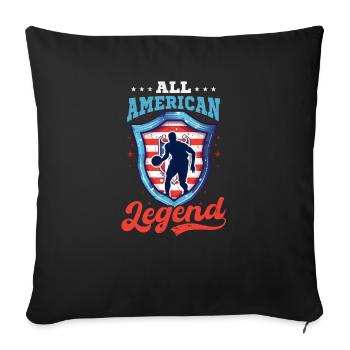 4th Of July Basketball All American Legend - Sofa pillowcase 17,3'' x 17,3'' (45 x 45 cm) - black - Front