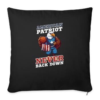 4. Juli Basketball American Patriot - Sofakissenbezug 45 x 45 cm - Schwarz - Vorne