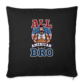4th Of July Basketball All American Bro - Sofa pillowcase 17,3'' x 17,3'' (45 x 45 cm) - black - Front