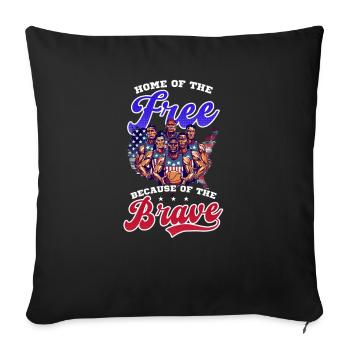 4. Juli Basketball Home Of Free Weil Mutig - Sofakissenbezug 45 x 45 cm - Schwarz - Vorne