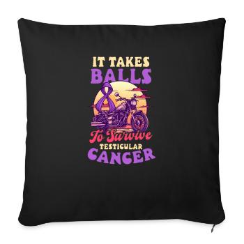 Testicular Cancer Awareness Takes Balls Survive - Sofa pillowcase 17,3'' x 17,3'' (45 x 45 cm) - black - Front