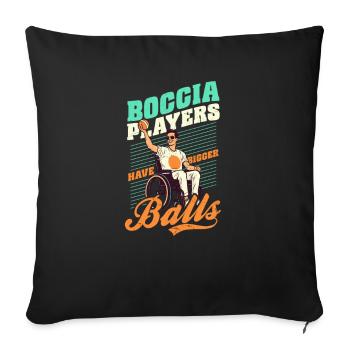 Joueur de boccia Les joueurs de boccia ont de plus grosses balles - Housse de coussin décorative 45 x 45 cm - noir - Devant
