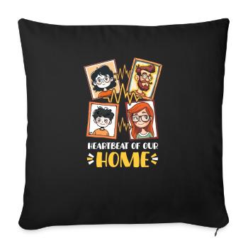 Nurse Mom Heartbeat of Our Home - Sofa pillowcase 17,3'' x 17,3'' (45 x 45 cm) - black - Front
