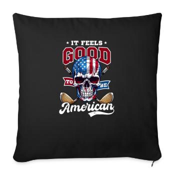 4 juillet Golf Feels Good Be American - Housse de coussin décorative 45 x 45 cm - noir - Devant