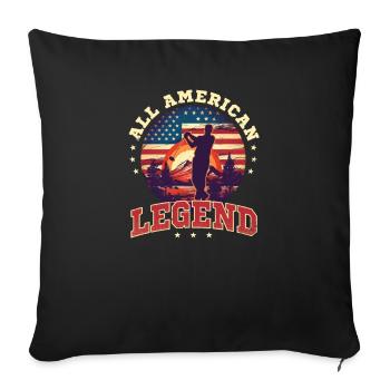 4th Of July Golf All American Legend - Sofa pillowcase 17,3'' x 17,3'' (45 x 45 cm) - black - Front