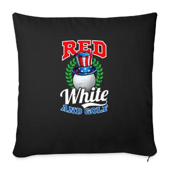 4. Juli Golf Rot Weiß Und Golf - Sofakissenbezug 45 x 45 cm - Schwarz - Vorne