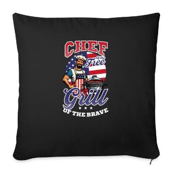 Patriotic Chef Chef Free, Griller Brave - Sofa pillowcase 17,3'' x 17,3'' (45 x 45 cm) - black - Front