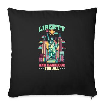 Patriotic Chef Liberty and Barbecue for All - Sofa pillowcase 17,3'' x 17,3'' (45 x 45 cm) - black - Front