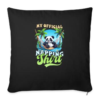 Tenue de sieste officielle Panda - Housse de coussin décorative 45 x 45 cm - noir - Devant
