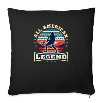 4th Of July Lacrosse All American Legend - Sofa pillowcase 17,3'' x 17,3'' (45 x 45 cm) - black - Front
