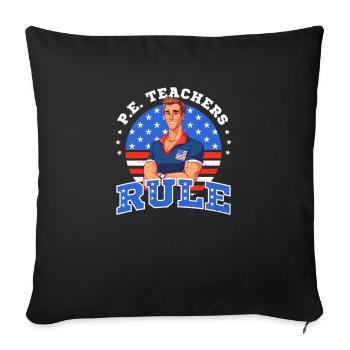 4 juillet Règle des professeurs d’éducation physique - Housse de coussin décorative 45 x 45 cm - noir - Devant