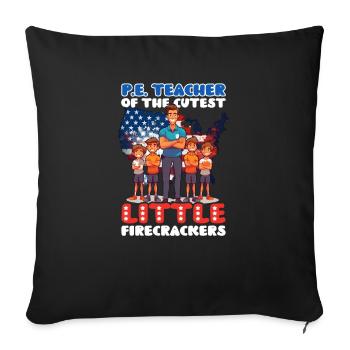 4 juillet Professeur d’éducation physique Pétards les plus mignons - Housse de coussin décorative 45 x 45 cm - noir - Devant