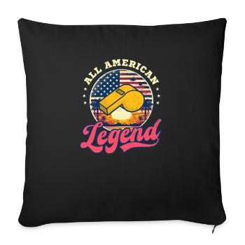 4th Of July PE Teacher All American Legend - Sofa pillowcase 17,3'' x 17,3'' (45 x 45 cm) - black - Front